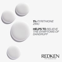 Redken scalp relief pyrithione zinc dandruff shampoo. Size: 8.5 fl oz / 250 ml.