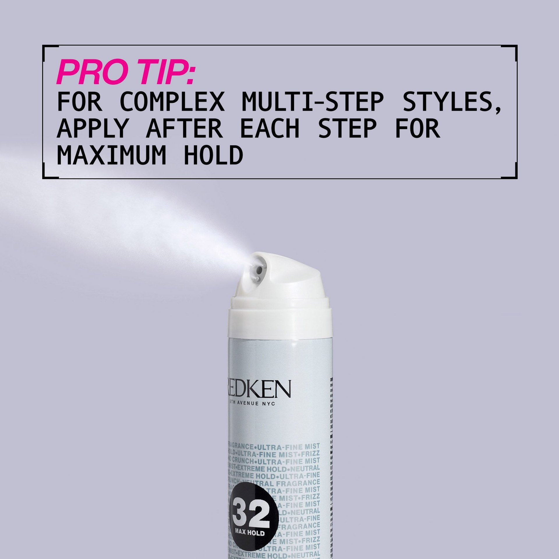 Triple Pure 32: High-Hold Hairspray, Neutral Scent | Redken