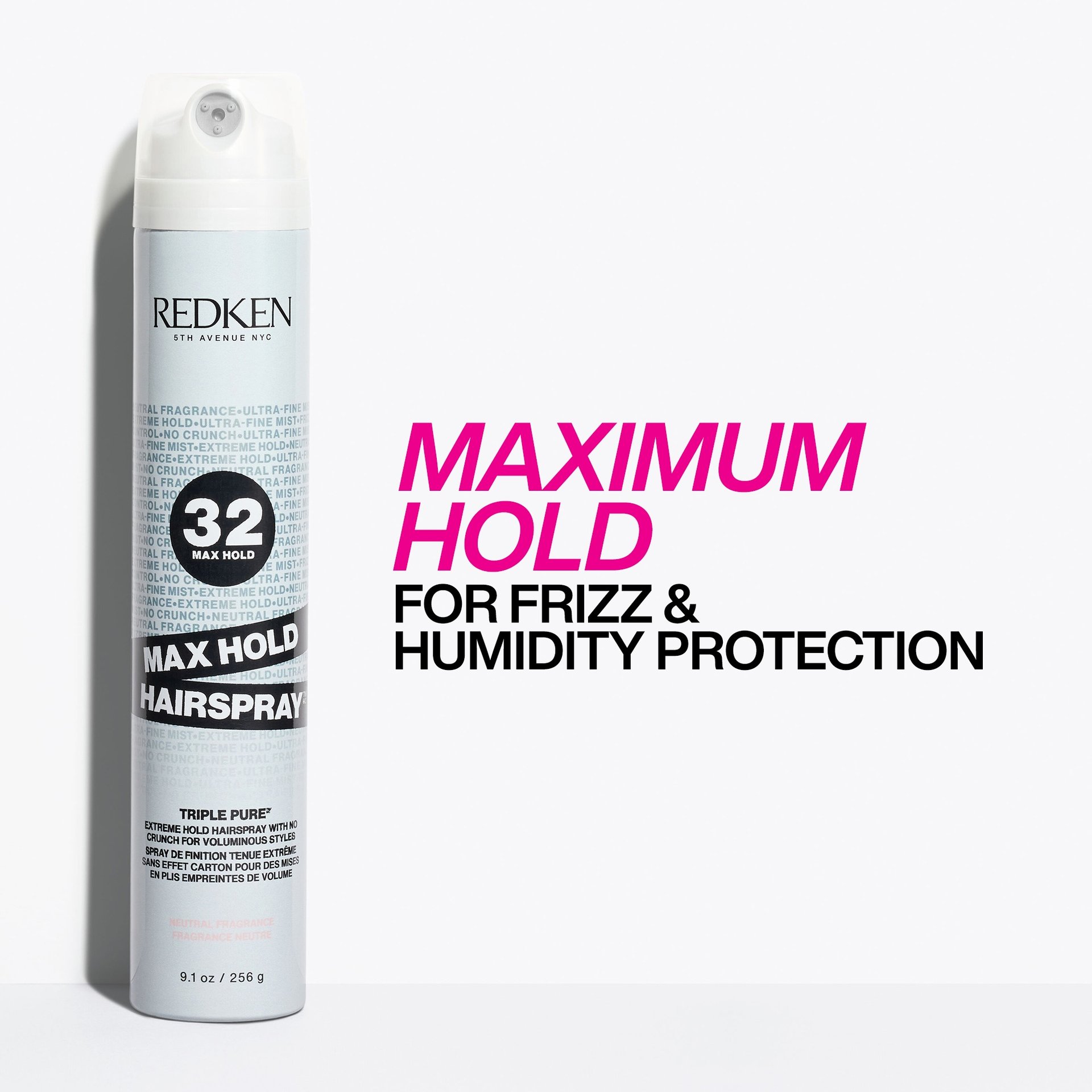 Triple Pure 32: High-Hold Hairspray, Neutral Scent | Redken
